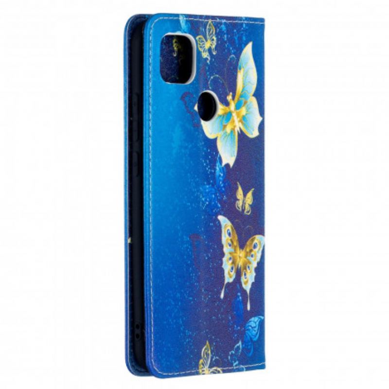 Flip Cover Xiaomi Redmi 9C Papillons Colorés