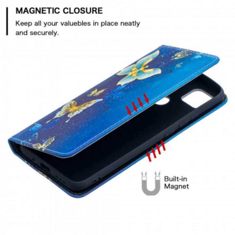 Flip Cover Xiaomi Redmi 9C Papillons Colorés