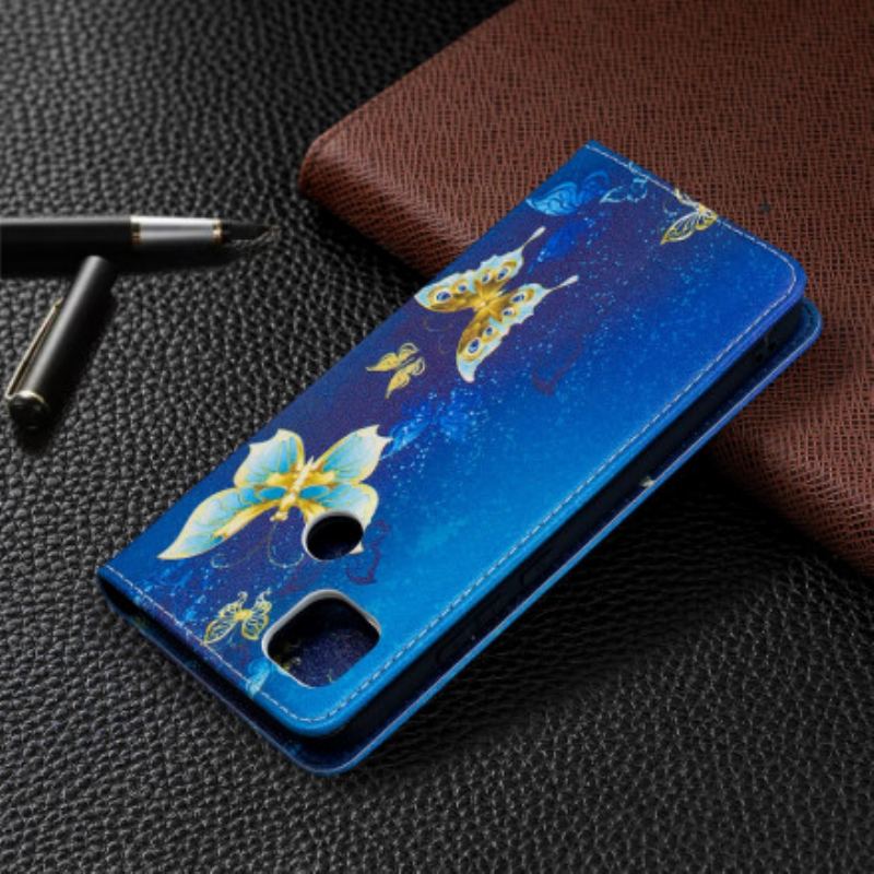 Flip Cover Xiaomi Redmi 9C Papillons Colorés