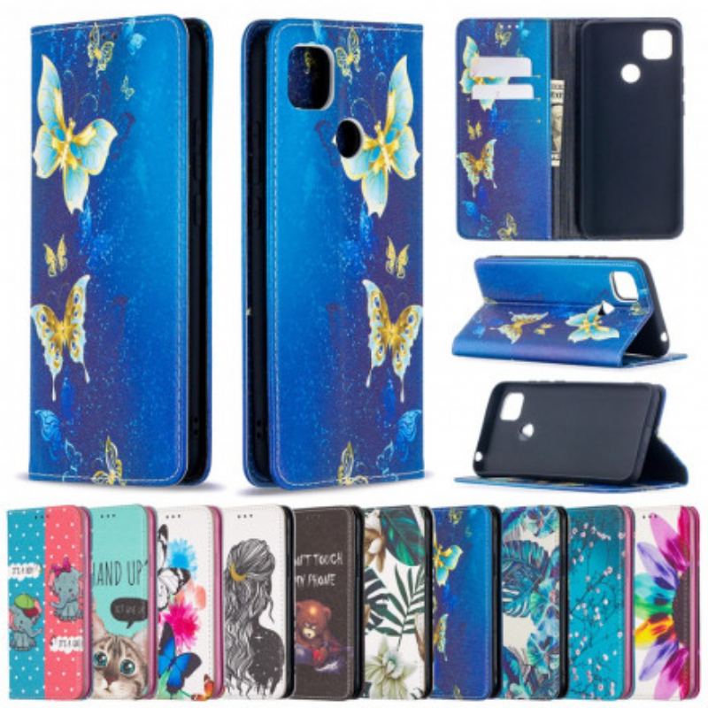 Flip Cover Xiaomi Redmi 9C Papillons Colorés