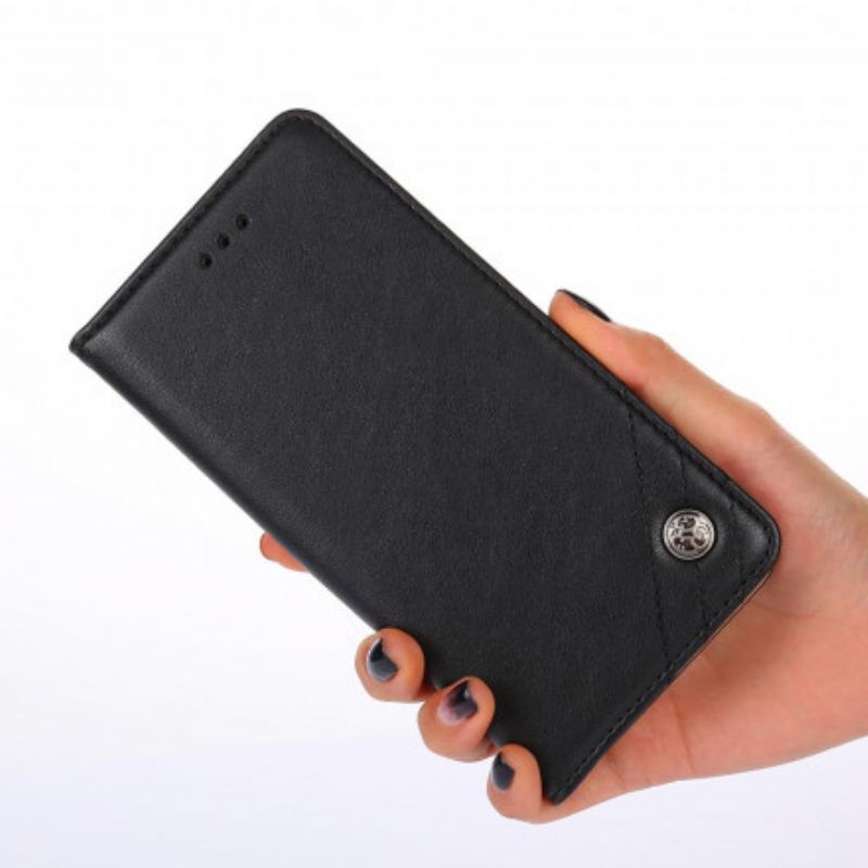 Flip Cover Xiaomi Redmi 9C Style Cuir Rivet