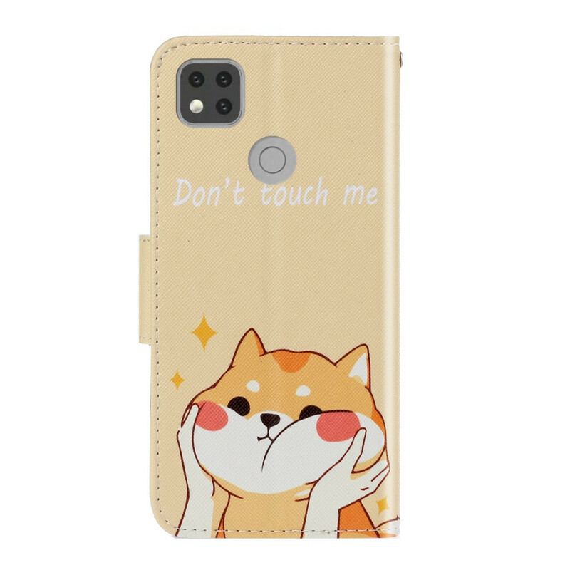 Housse Xiaomi Redmi 9C Chat Don't Touch Me à Lanière