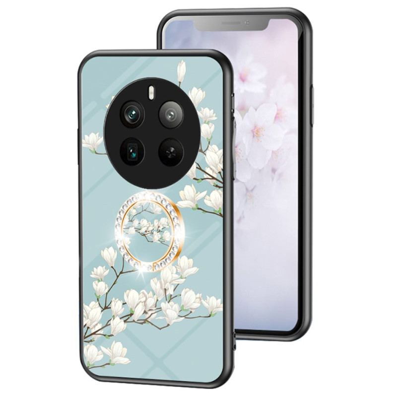 Coque Realme 12 Pro 5G / 12 Pro Plus 5G Verre Trempé Anneau-Support Florale