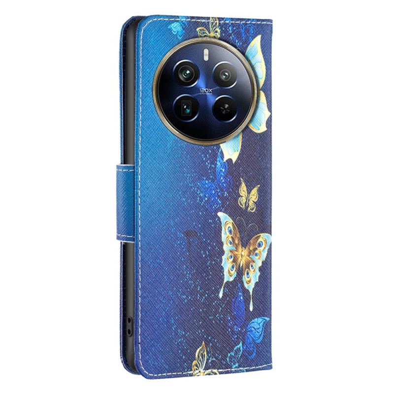 Housse Realme 12 Pro / 12 Pro Plus Papillons Dorés