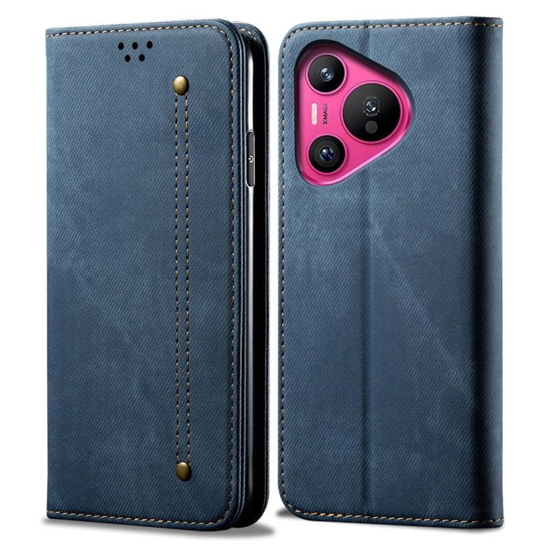 Flip Cover Huawei Pura 70 Tissu Jeans