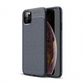 Coque iPhone 11 Pro Max Effet Cuir Litchi Double Line