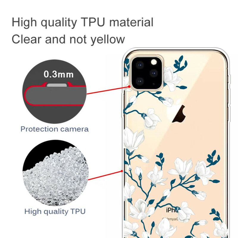 Coque iPhone 11 Pro Max Fleurs Blanches