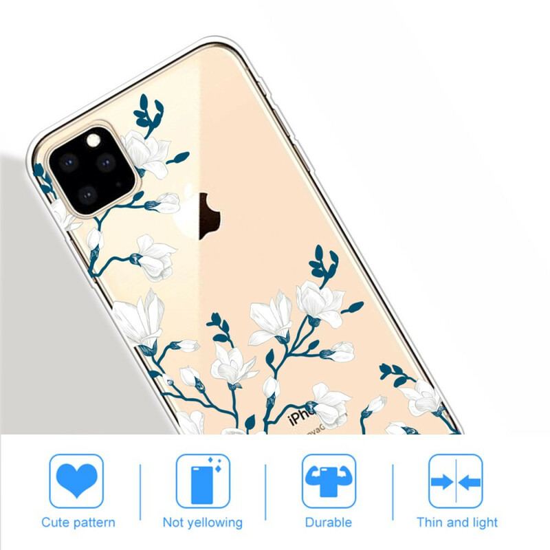 Coque iPhone 11 Pro Max Fleurs Blanches