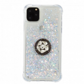 Coque iPhone 11 Pro Max Paillettes avec Anneau-Support