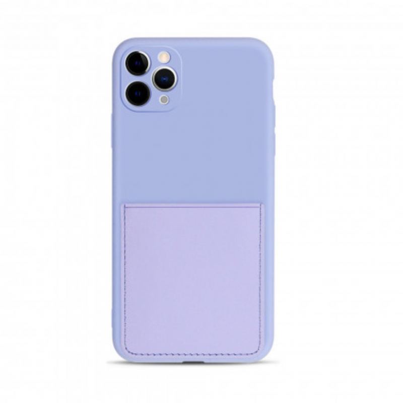 Coque iPhone 11 Pro Max Silicone et Simili Cuir Porte-Carte