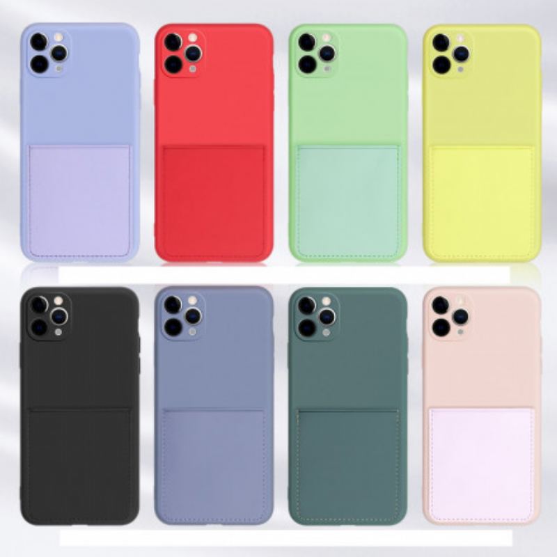 Coque iPhone 11 Pro Max Silicone et Simili Cuir Porte-Carte