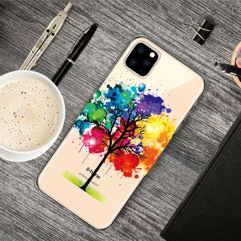 Coque iPhone 11 Pro Max Transparente Arbre Aquarelle