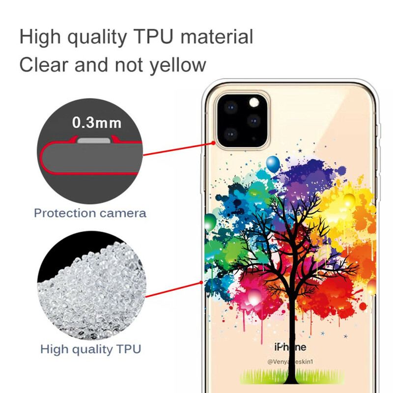 Coque iPhone 11 Pro Max Transparente Arbre Aquarelle