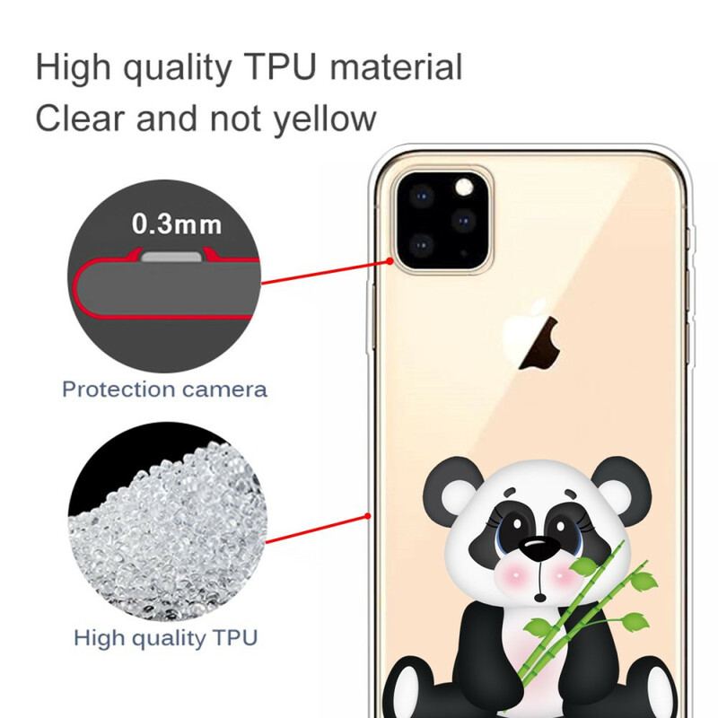 Coque iPhone 11 Pro Max Transparente Panda Triste