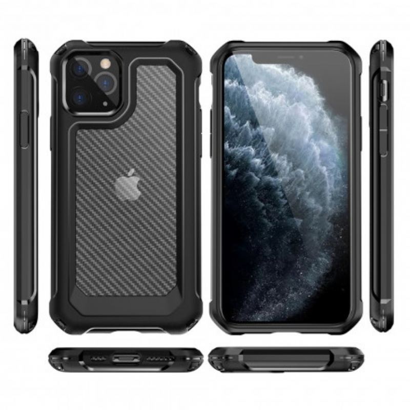 Coque iPhone 11 Pro Max Transparente Texture Fibre Carbone