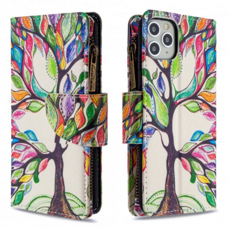 Housse iPhone 11 Pro Max Poche Zippée Arbre