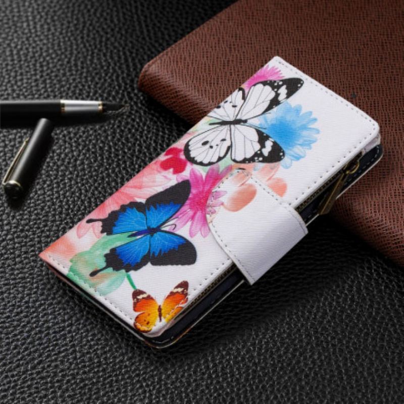 Housse iPhone 11 Pro Max Poche Zippée Papillons