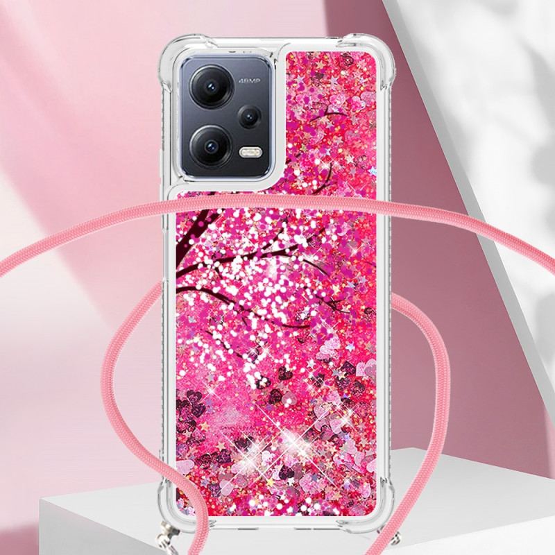 Coque Xiaomi Redmi Note 12/Poco X5 5G à Cordon Paillettes Arbre