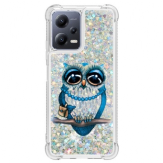 Coque Xiaomi Redmi Note 12/Poco X5 5G Paillettes Miss Hibou