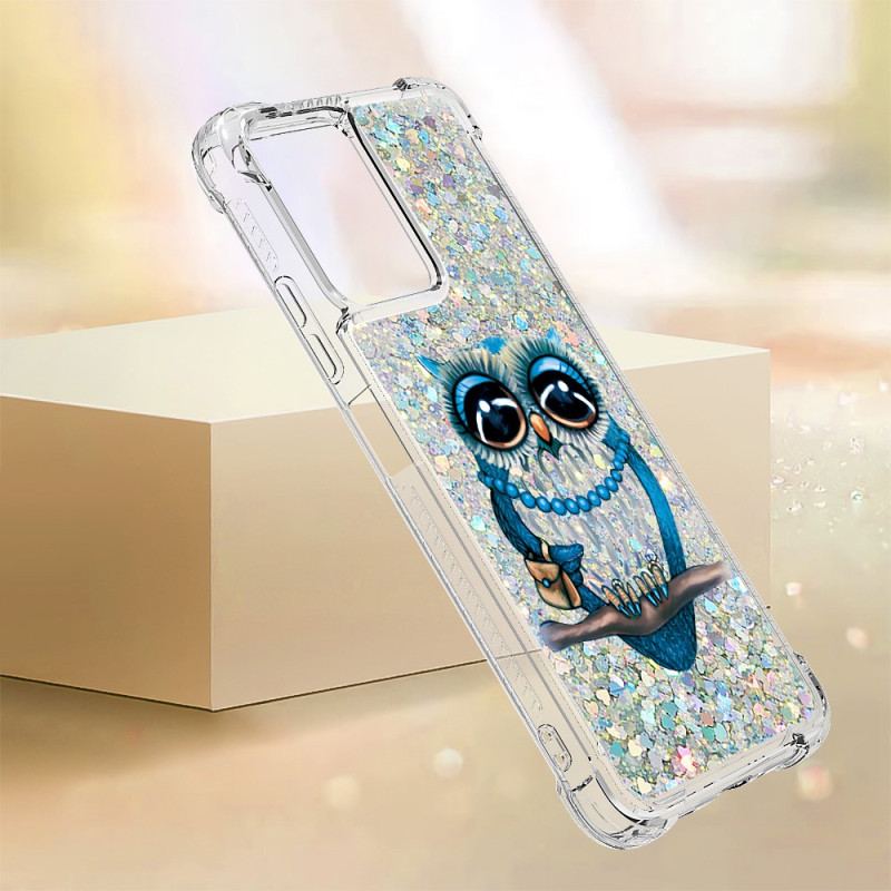 Coque Xiaomi Redmi Note 12/Poco X5 5G Paillettes Miss Hibou