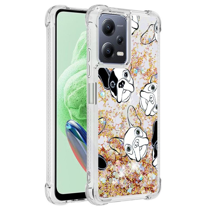 Coque Xiaomi Redmi Note 12/Poco X5 5G Paillettes Mr Chien