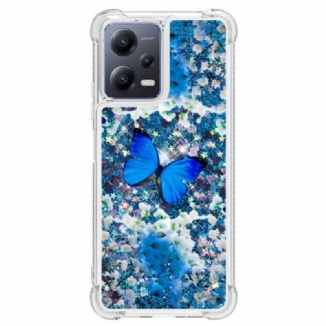 Coque Xiaomi Redmi Note 12/Poco X5 5G Paillettes Papillons