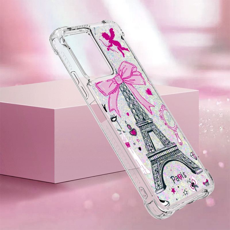 Coque Xiaomi Redmi Note 12/Poco X5 5G Paillettes Tour Eiffel