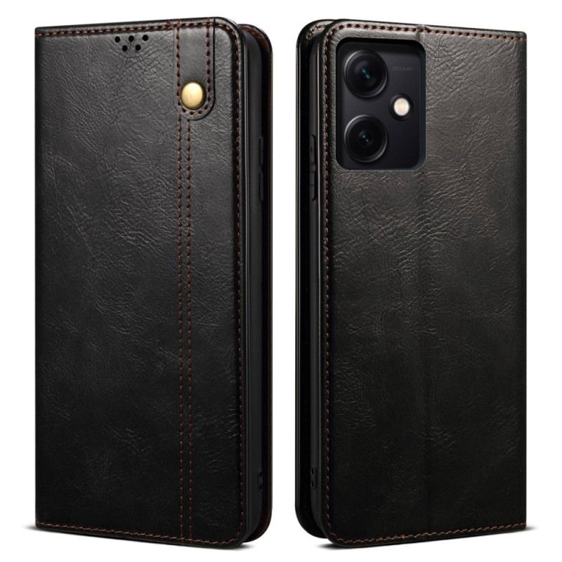 Flip Cover Xiaomi Redmi Note 12/Poco X5 5G Simili Cuir Ciré