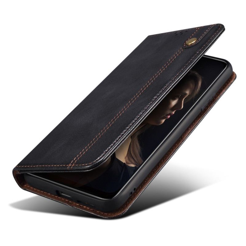 Flip Cover Xiaomi Redmi Note 12/Poco X5 5G Simili Cuir Ciré