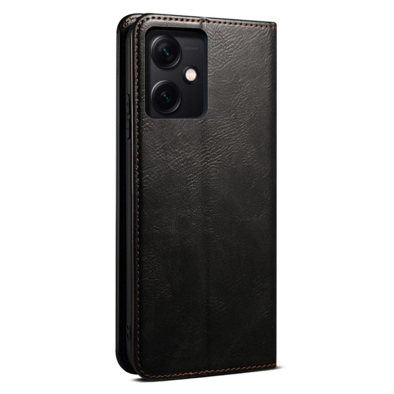 Flip Cover Xiaomi Redmi Note 12/Poco X5 5G Simili Cuir Ciré