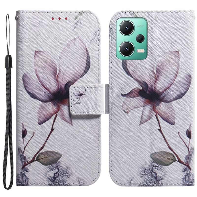 Housse Xiaomi Redmi Note 12/Poco X5 5G Fleur Ancienne à Lanière