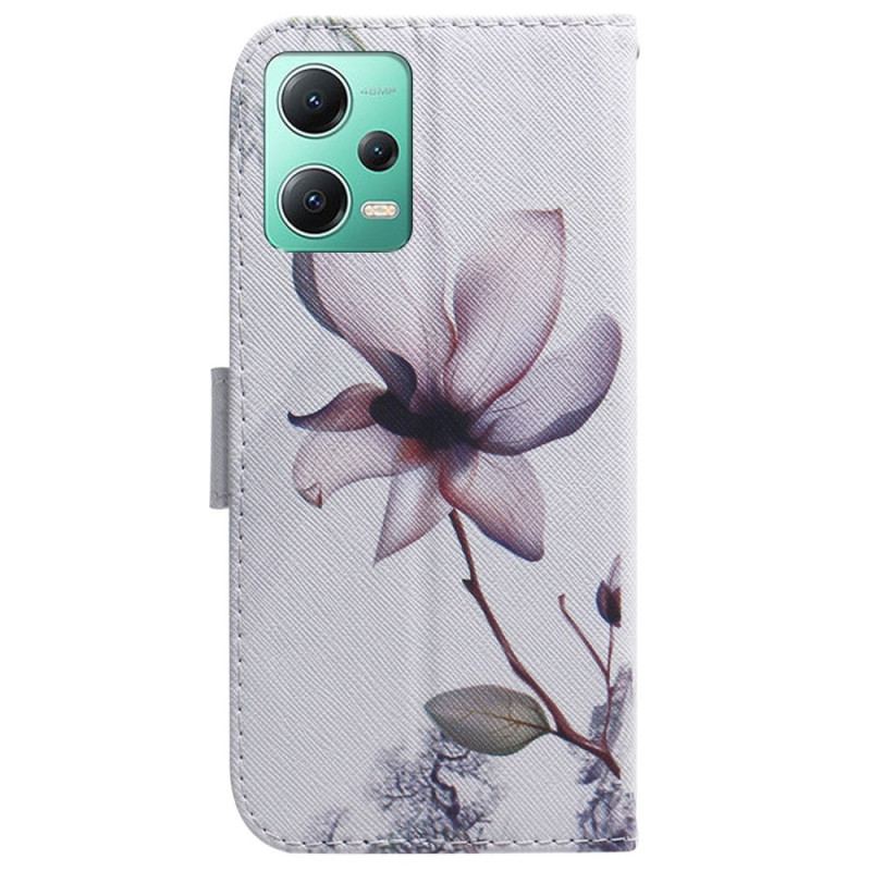 Housse Xiaomi Redmi Note 12/Poco X5 5G Fleur Ancienne à Lanière