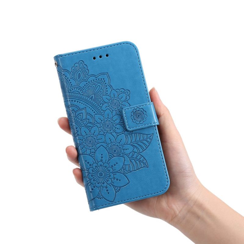 Housse Xiaomi Redmi Note 12/Poco X5 5G Fleur Mandala à Lanière