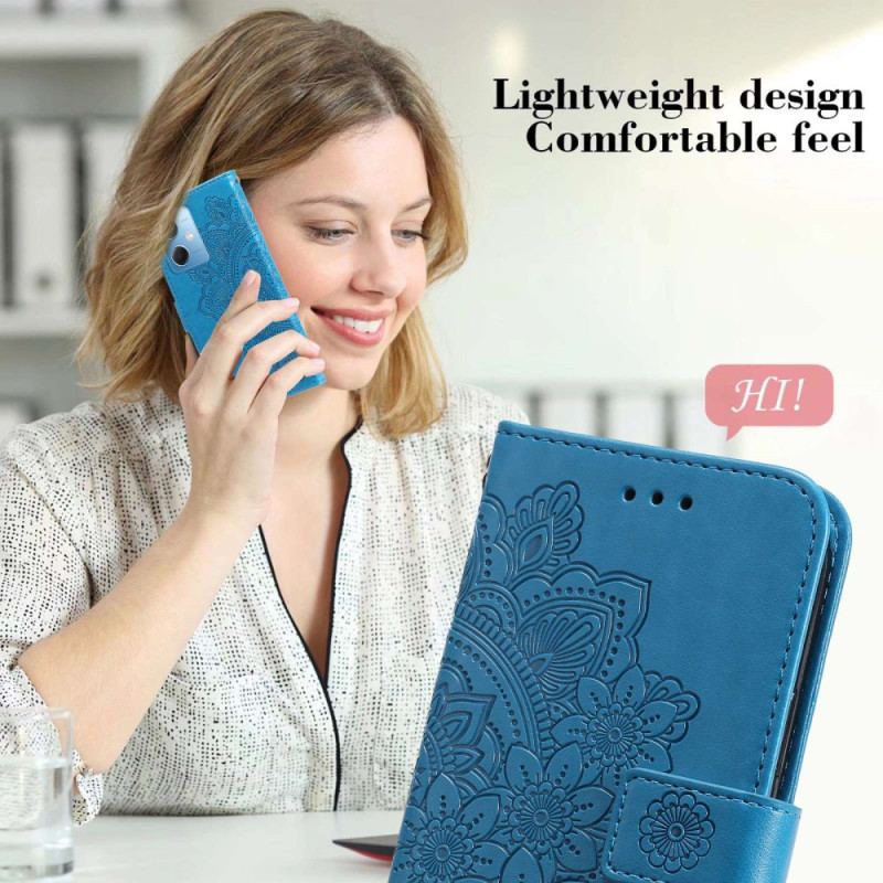 Housse Xiaomi Redmi Note 12/Poco X5 5G Fleur Mandala à Lanière