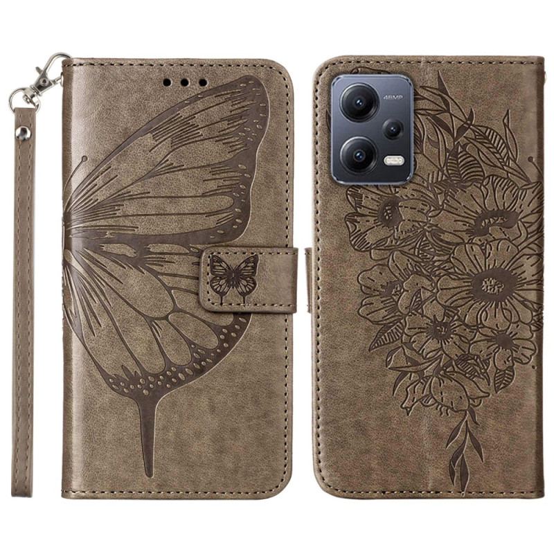 Housse Xiaomi Redmi Note 12/Poco X5 5G Papillon Floral