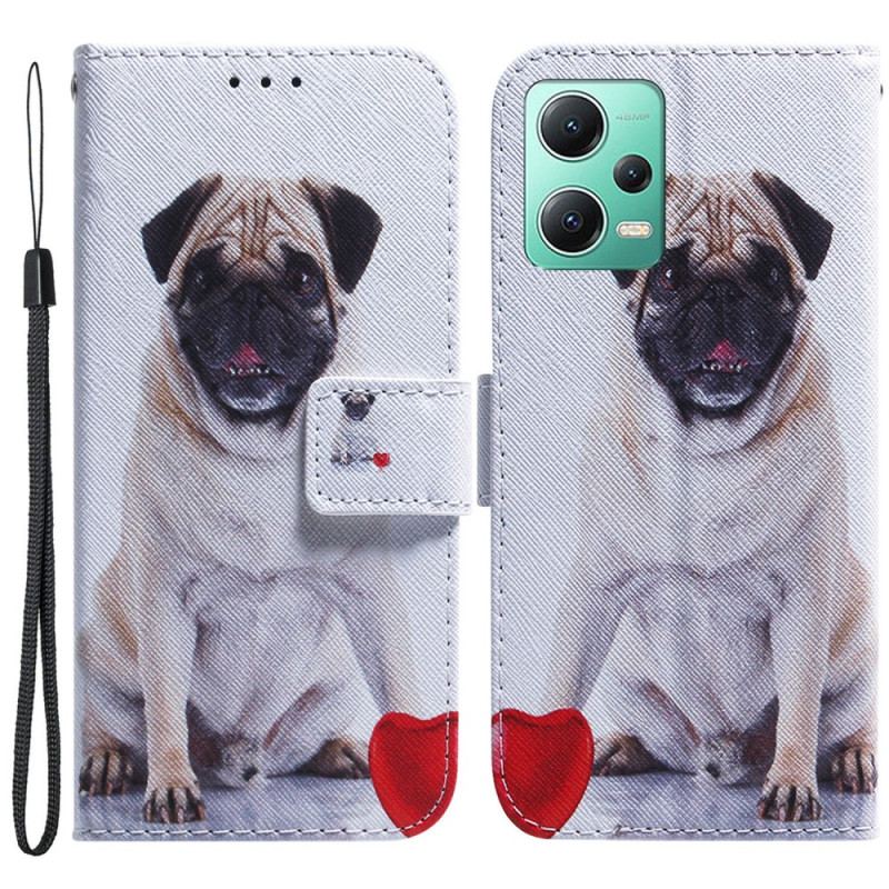 Housse Xiaomi Redmi Note 12/Poco X5 5G Pug Dog à Lanière