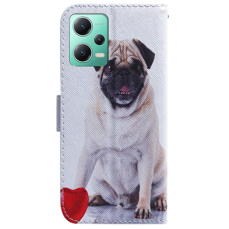 Housse Xiaomi Redmi Note 12/Poco X5 5G Pug Dog à Lanière