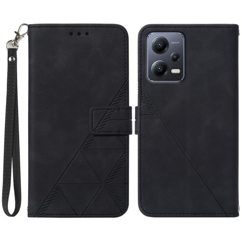 Housse Xiaomi Redmi Note 12/Poco X5 5G Triangles à Lanière