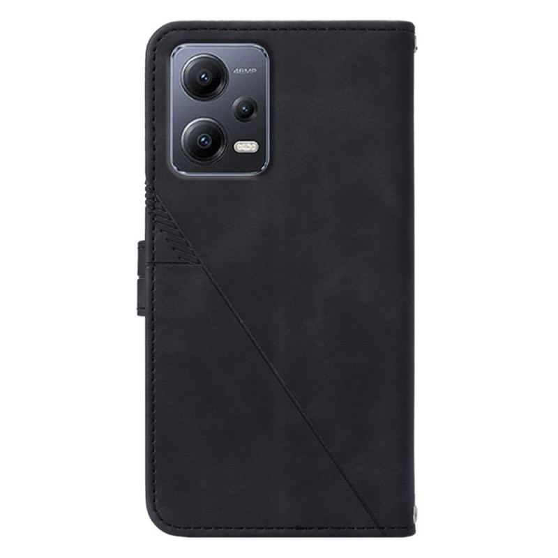 Housse Xiaomi Redmi Note 12/Poco X5 5G Triangles à Lanière