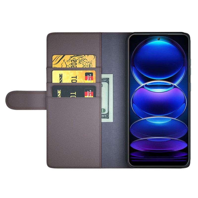 Housse Xiaomi Redmi Note 12/Poco X5 5G Véritable Cuir