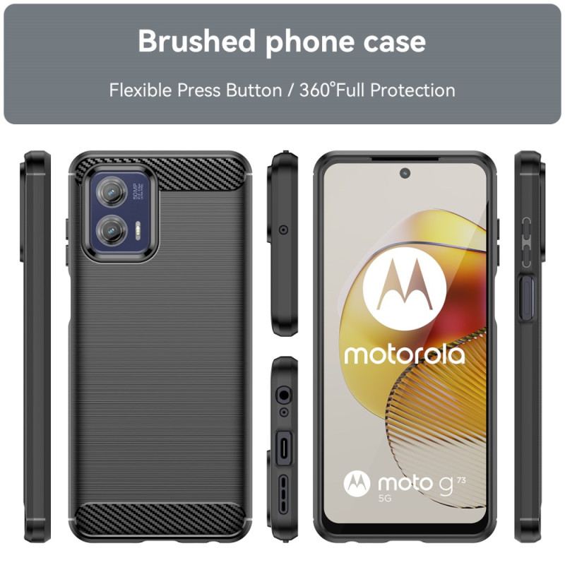 Coque Moto G73 5G Fibre Carbone Brossée