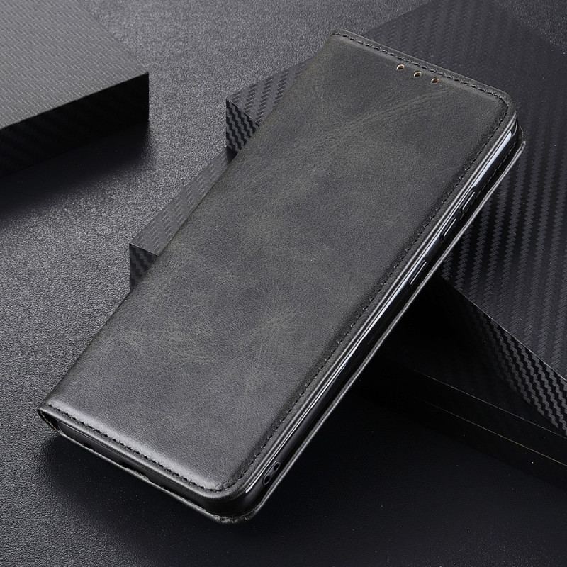 Flip Cover Moto G73 5G Cuir Fendu Élégance