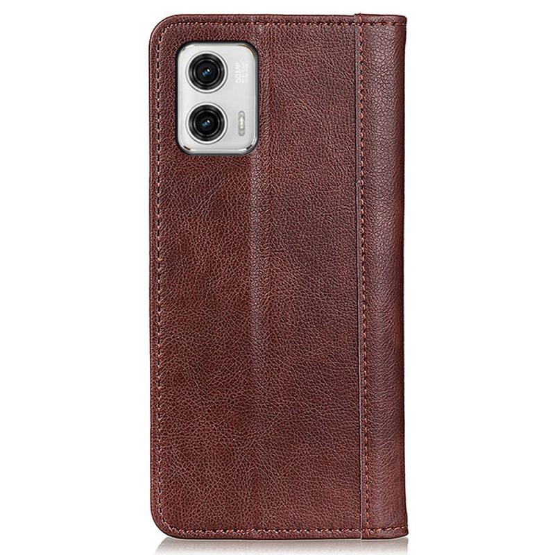 Flip Cover Moto G73 5G Cuir Fendu Stylé