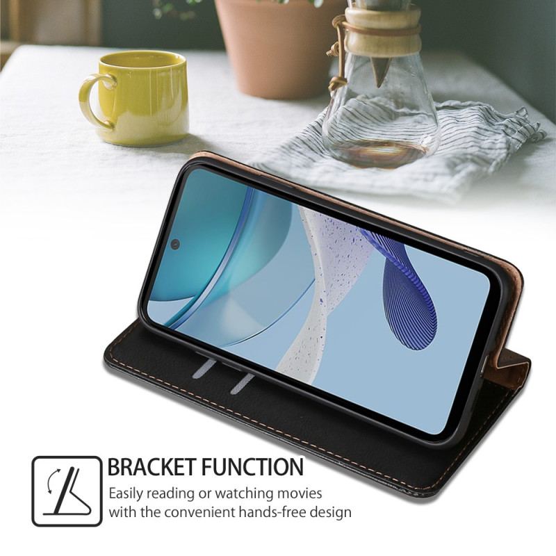 Flip Cover Moto G73 5G Simili Cuir Coutures