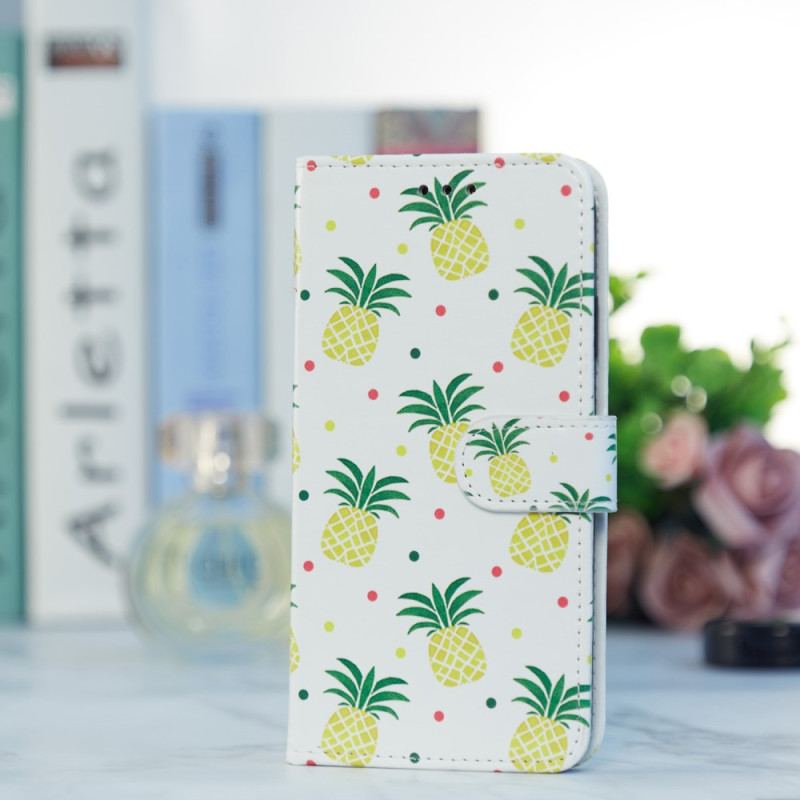 Housse Moto G73 5G Ananas à Lanière