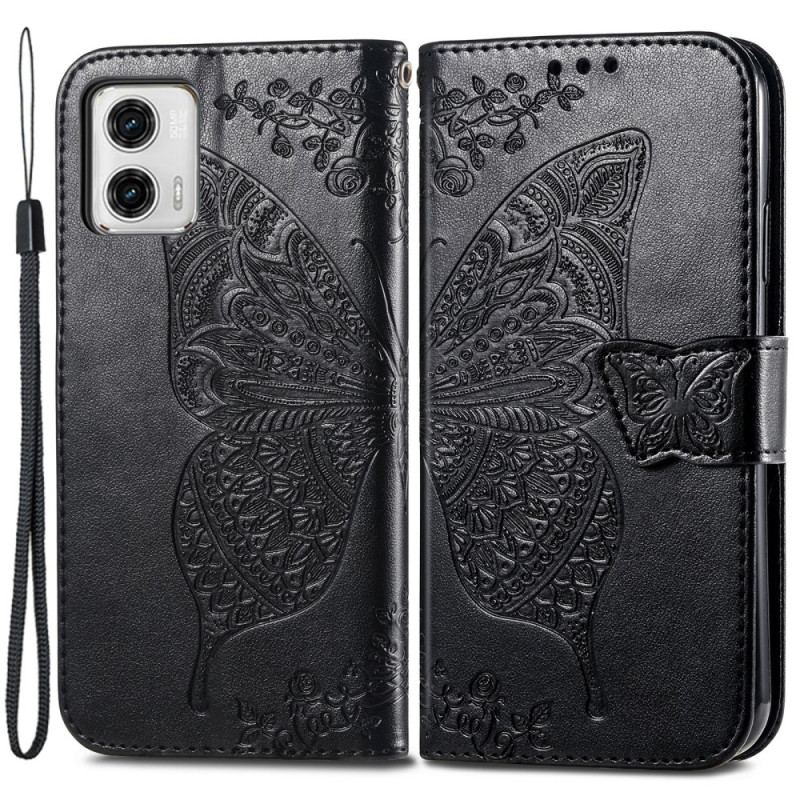 Housse Moto G73 5G Papillon Baroque