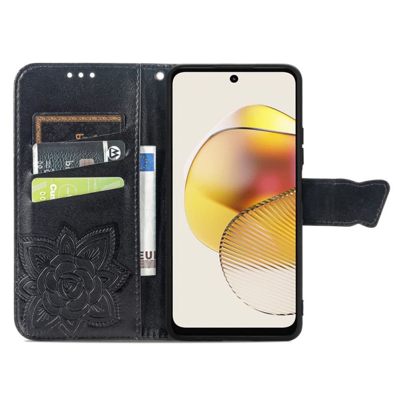 Housse Moto G73 5G Papillon Baroque