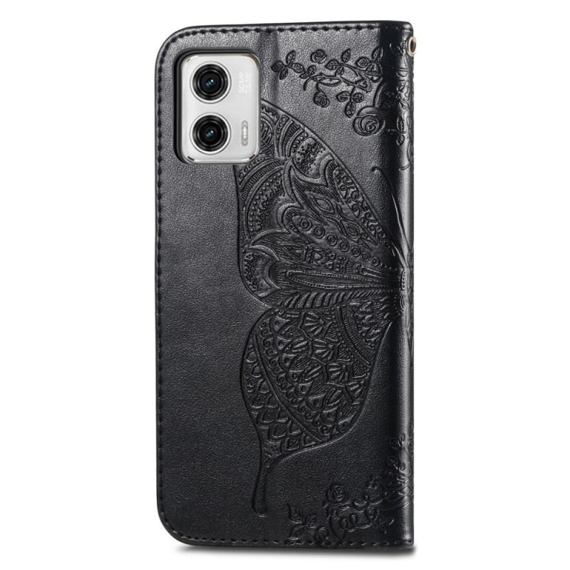 Housse Moto G73 5G Papillon Baroque