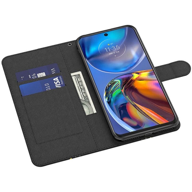 Housse Moto G73 5G Papillons à Lanière