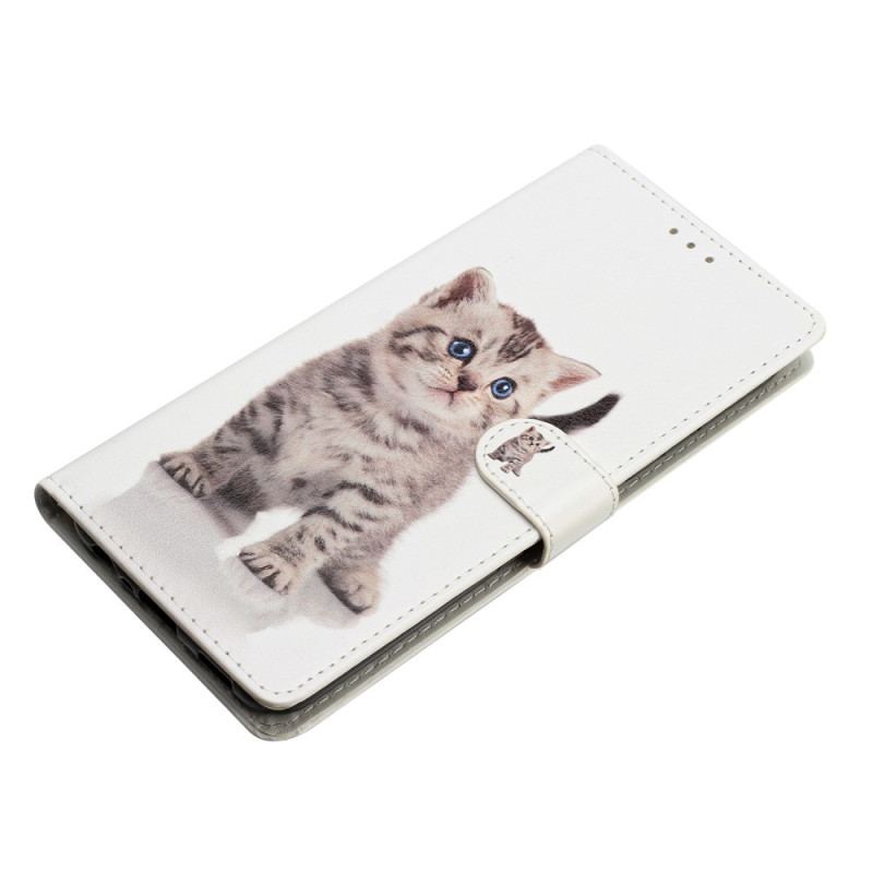 Housse Moto G73 5G Petit Chaton à Lanière